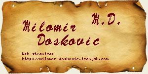 Milomir Dosković vizit kartica